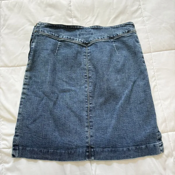 Vintage Y2K Denim Blue Jean Skirt‎ Skort Womens 12 Cotton Grunge Feminine Dainty - Image 8