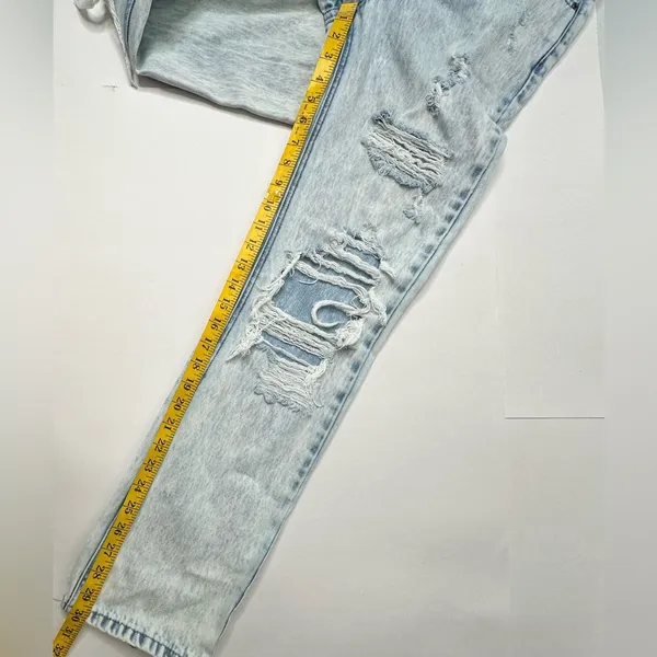 Kancan Women Jeans Size‎ 24 Acid Blue Distressed High Rise 90s Boyfriend Denim - Image 4