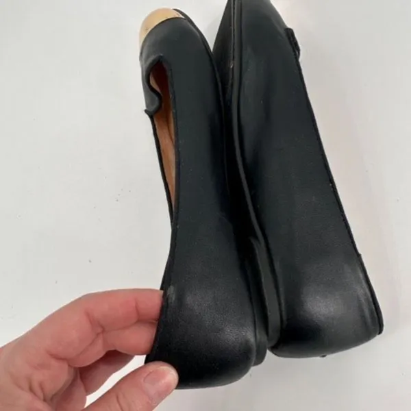 Aldo‎ Women’s Leather Black and Metallic Gold Flats Loafers Size 7.5 - Image 3