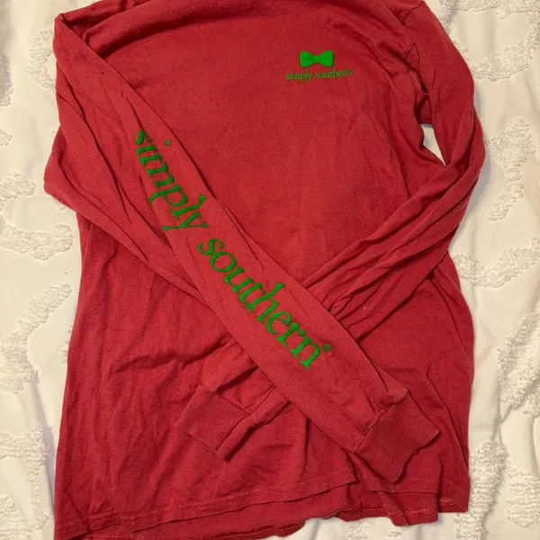 Simply Southern Red Christmas Long Sleeve Tee - Image 2