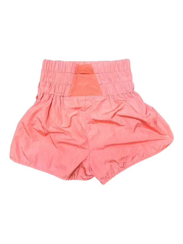 FP Movement The Way Home Shorts Neon Coral Smocked Waist Running Shorts Size S - Image 3
