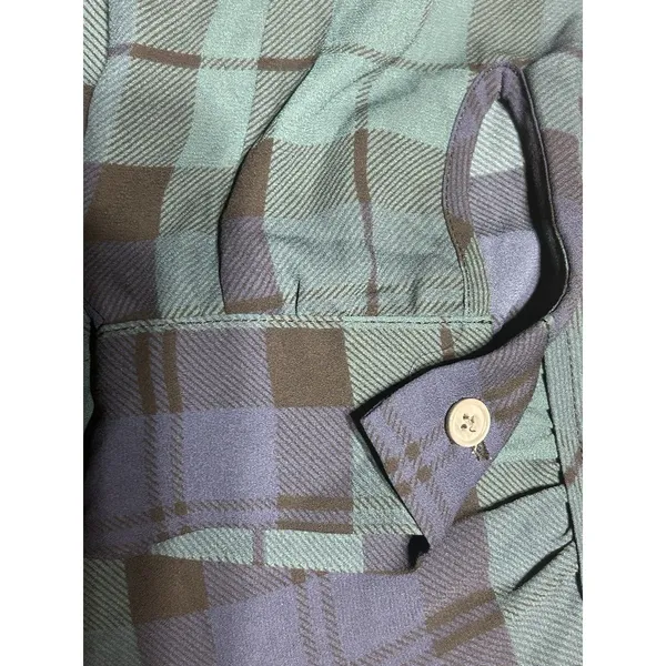 J.CREW Women’s XS Blue/Green Plaid Long Sleeve Blouse Preppy Office Holiday Top - Image 9