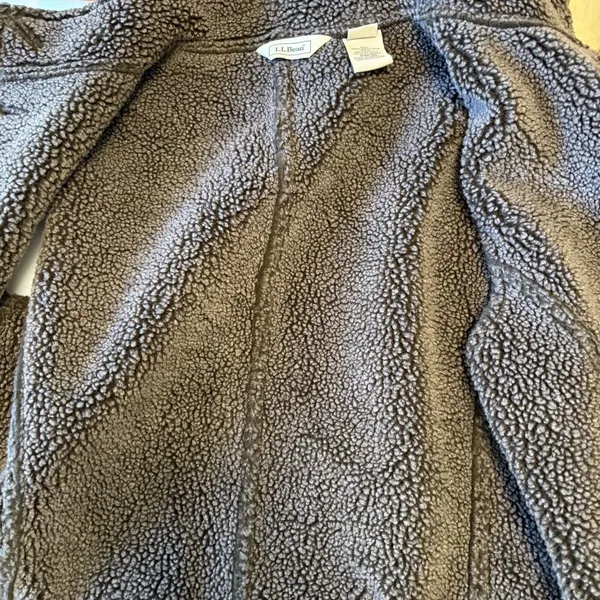 LL Bean Vest XL Brown Faux Suede Sherpa Lined Button Front Penny Lane Granola - Image 6