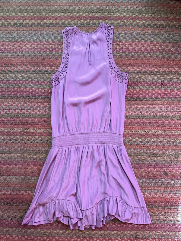 Ramy Brook Purple Whip Stitch Ruffle Mini Dress - Image 7