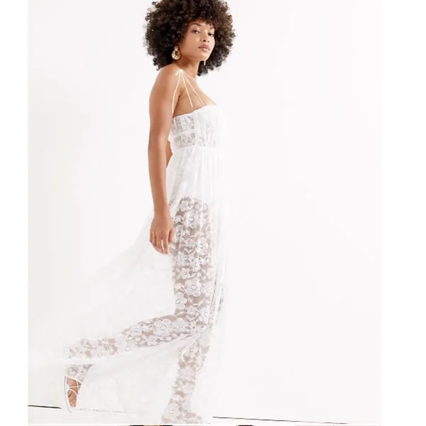For Love‎ & Lemons Lorena Lace Maxi Dress Cream M $350 - Image 3