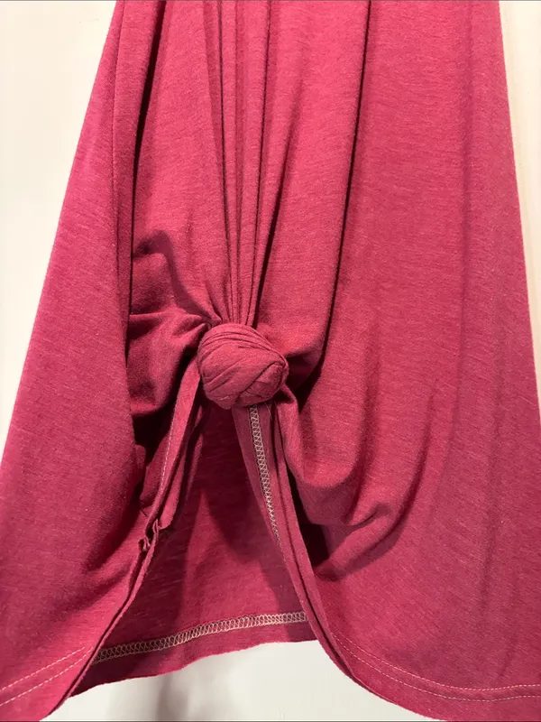 Natural Life Crew Neck Sleeveless Maroon Knot Front Tunic Mini Dress Size XS - Image 4