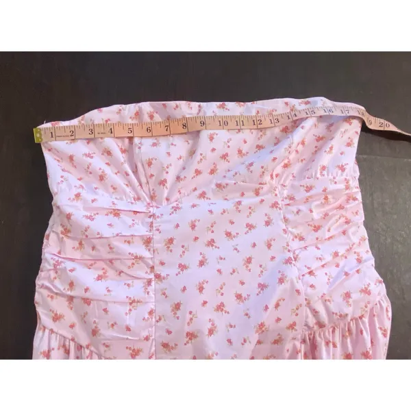 Wild Fable NWT Pink Floral Strapless Midi‎ Dress Smocked XL Cottagecore Soft Girl Romantic - Image 6