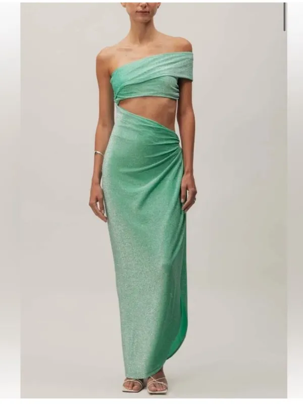 Baobab Aury Midi Dress in Nori Green Sparkle - Image 3