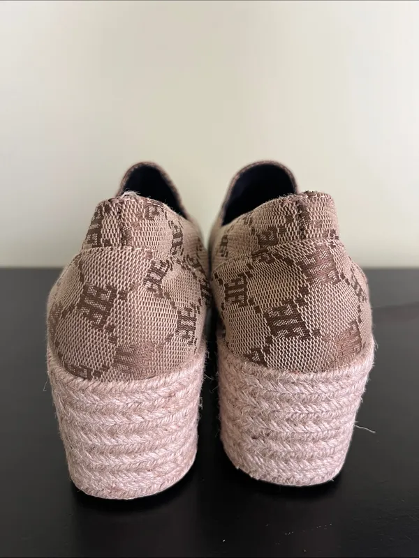 Unbranded Beige Patterned Platform Espadrille Slip - Image 4