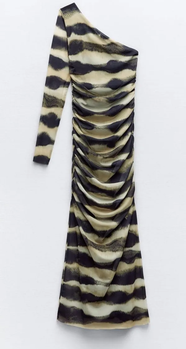 ZARA Tie Dye Stripe Print Tulle Dress - Image 3