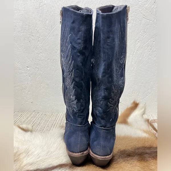 Coconuts by Matisse blue Suede Cowboy Boots US Women’s Size 6 - Image 9
