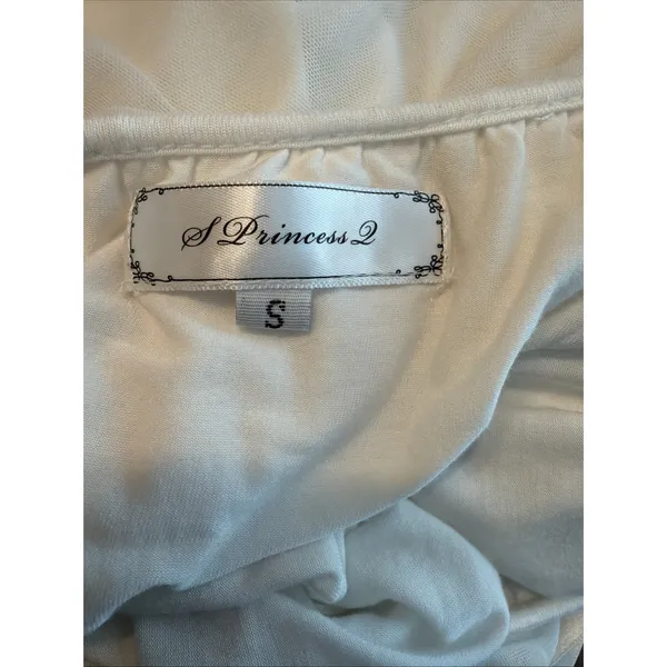 Vtg Princess Nightgown Small Bridal Peignoir White‎ Puff Sleeve Honeymoon Ruffle - Image 8