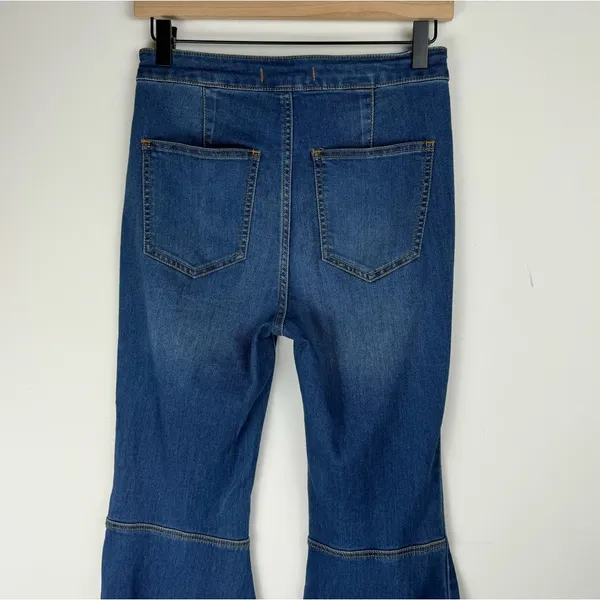 Free People Just Float On Flare Jeans Sz 26 Dark Wash Denim Stretch Western - Image 11