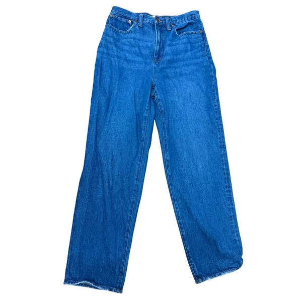 Madewell Baggy Straight Jeans Medium‎ Wash Blue Cotton Hemp Size 28 - Image 3