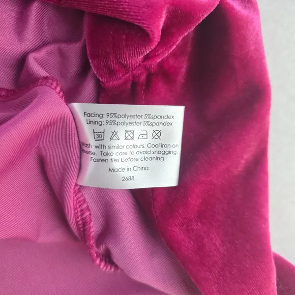 Style Cheat‎ 50O Velvet Mini Dress Long Sleeve Hot Pink Wrap Cocktail Party US 6 - Image 9