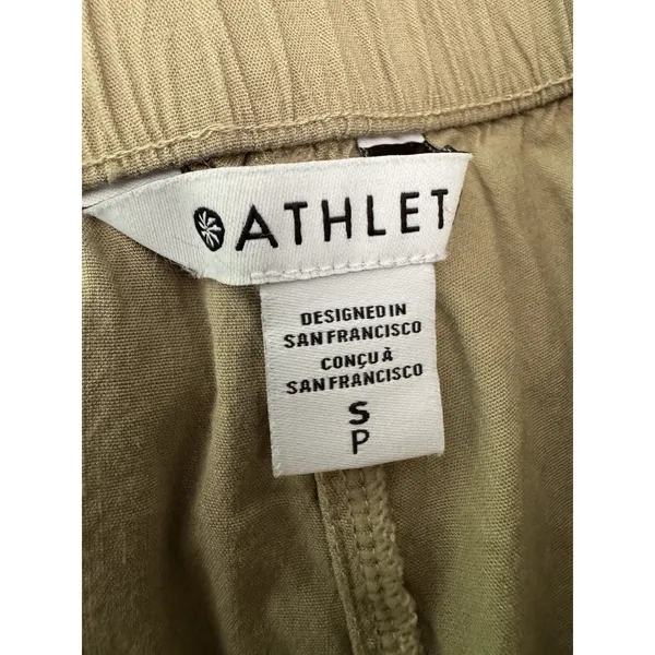 Athleta Khaki Linen Blend Pull On Cargo Pants Women’s Size Small - Image 6