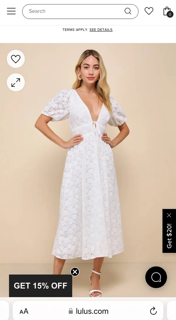 Petal and Pup White Lace Midi Dress - Image 7