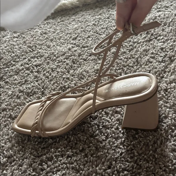 Marc Fisher Nude Strappy Heels - Image 3