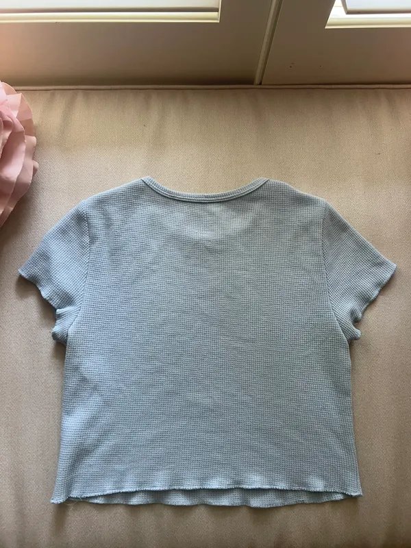 PacSun Basics Blue Baby Tee - Image 3