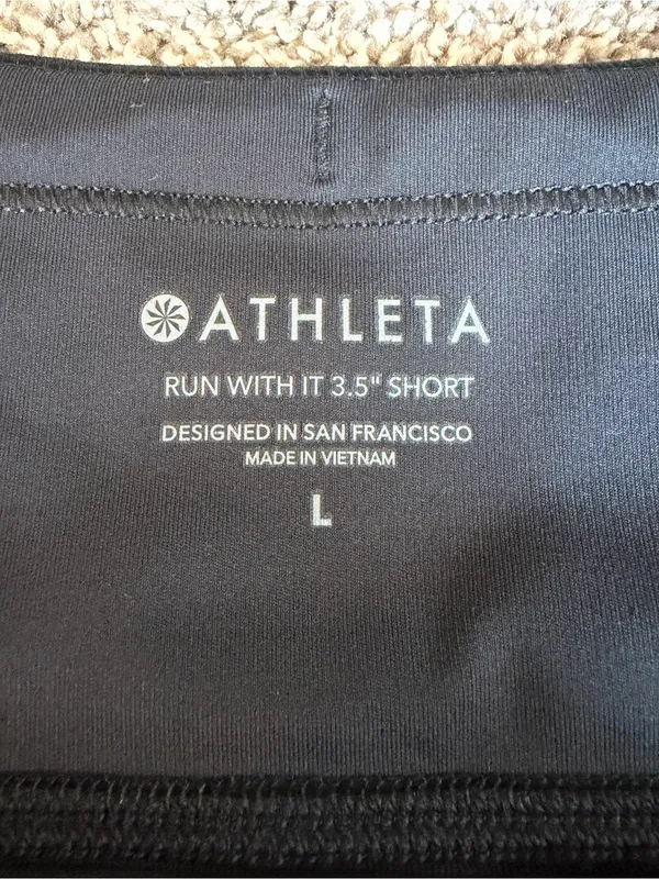 Athleta Run With It 3.5” Shorts Women’s L Black Lined Running Athletic - Image 3