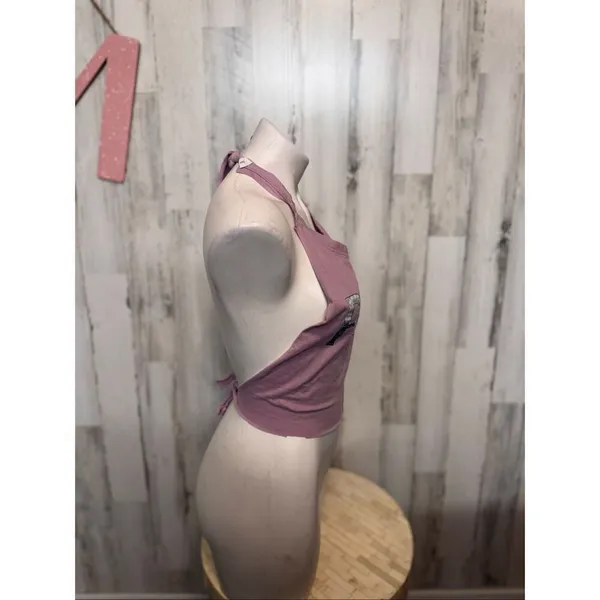 Paris Amour Pink Halter Crop Top Size Medium - Image 3