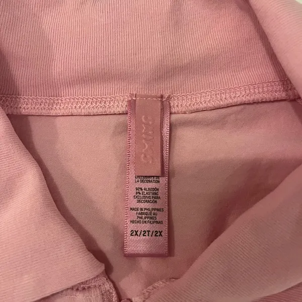 Skims 2X New Vintage Collared Cropped T-Shirt Color Pink - Image 4