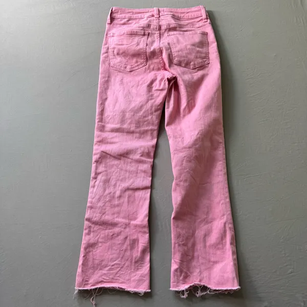 Francesca's Harper Heritage Pink Mid Rise Kick Crop Jeans - Image 6