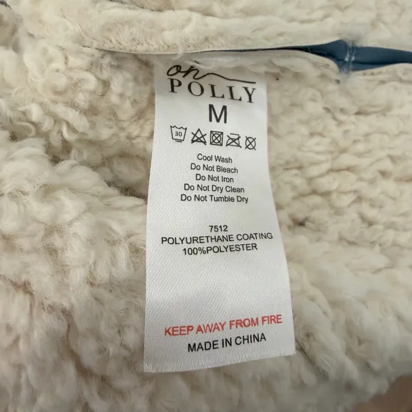 Oh Polly Eira light blue faux leather shearling jacket - Image 9