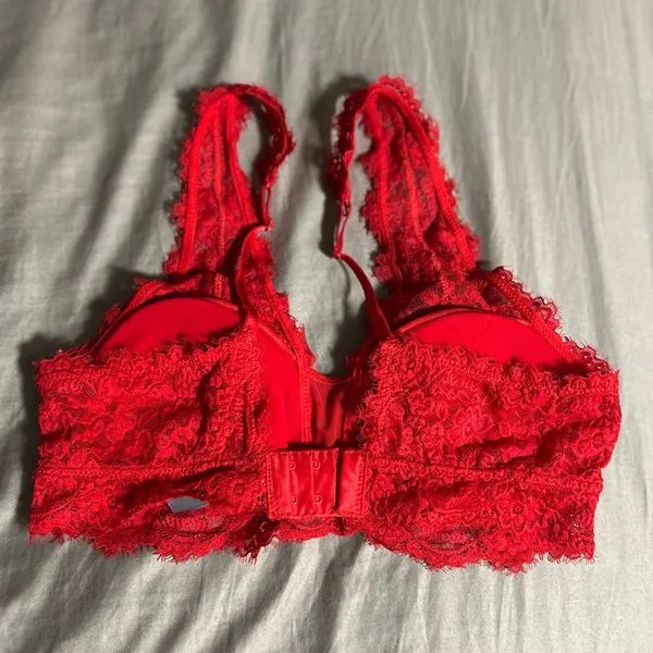 Aerie Red Lace Bralette Size M - Image 2