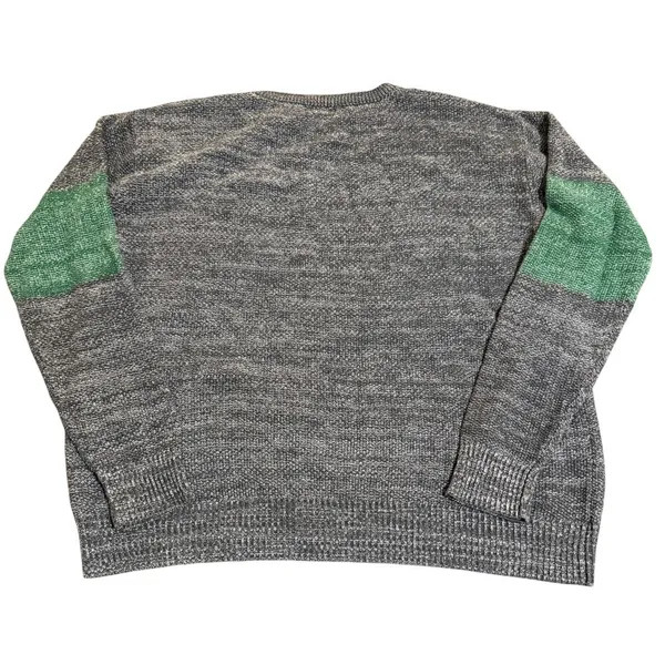 Chain Stitch Size 2XL Women Green Grey Crew Neck Sweater‎ Long Sleeve Causal - Image 2