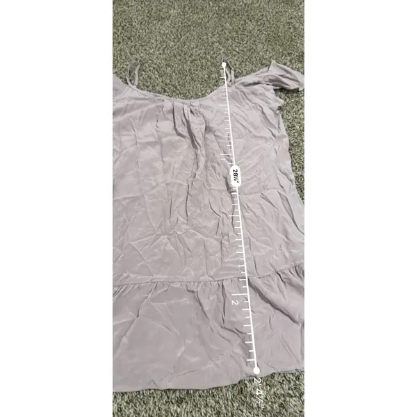 Joie Lavender Mauve‎ 100% Silk Off Shoulder Ruffle Blouse Small 355-D2823 - Image 6