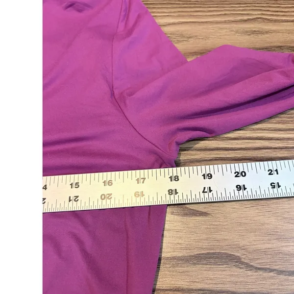Yitty Long Sleeve Top L Magenta Purple Crew Neck Stretch Layering Tee - Image 6