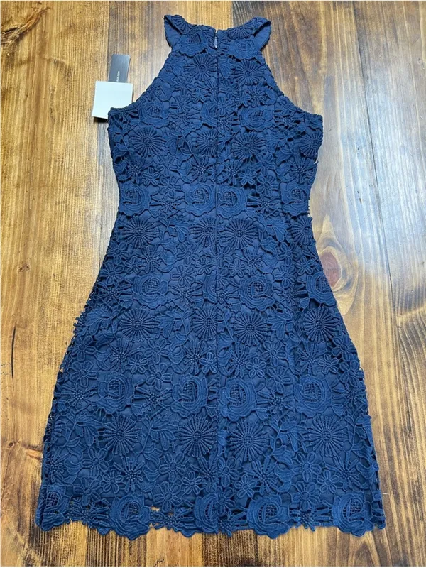 Lulus Love Poem Navy Blue Lace Mini Dress Size XS - Image 6