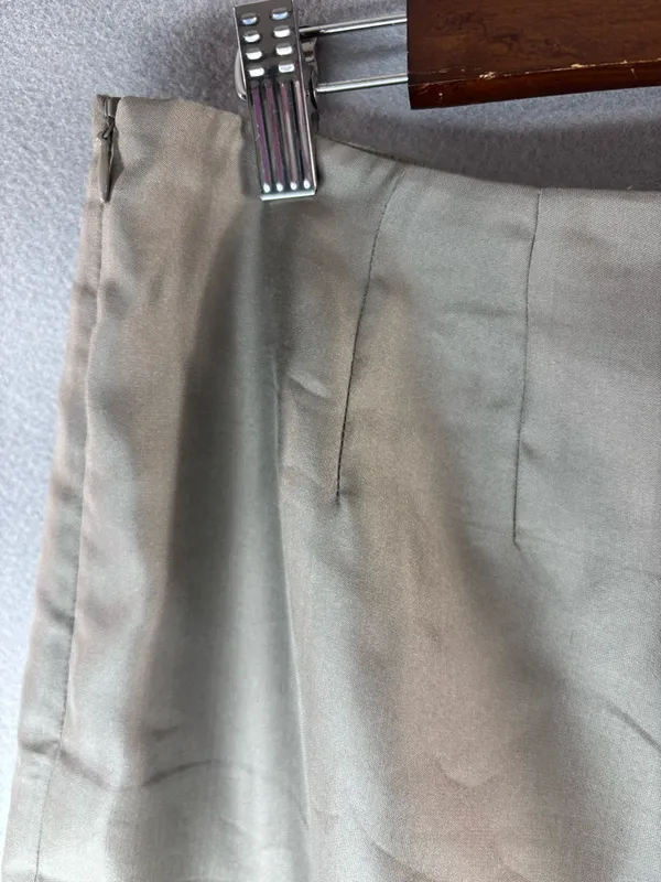 Sigrid Olsen 12 Silk Metallic Beige Cropped Trousers Pants - Image 5