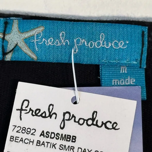 Fresh Produce Womens Black Beach Batik Summer Day‎ Scoop Neck Dress Size M NEW - Image 5