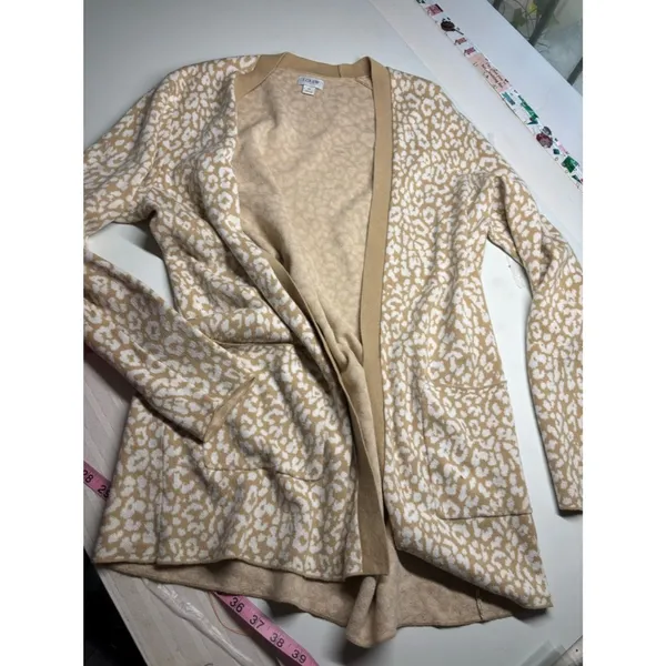 J. Crew Leopard Print Open Cardigan - Image 3