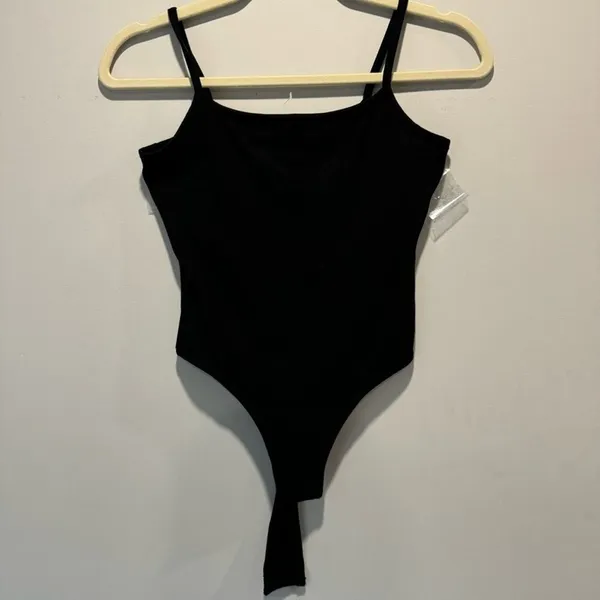 NWT Madewell‎ Tank Thong Bodysuit NO414 Minimalist Stretch XS Black - Image 2