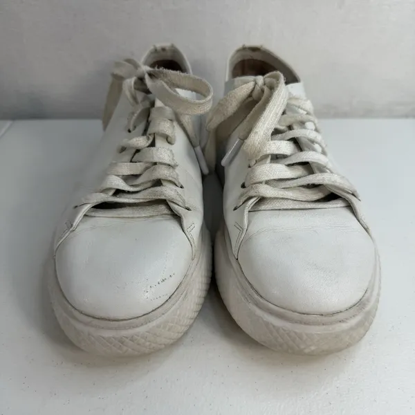 Jeffrey Campbell PLAY Size 9 Chunky Platform White Leather Sneakers Women Grunge - Image 4
