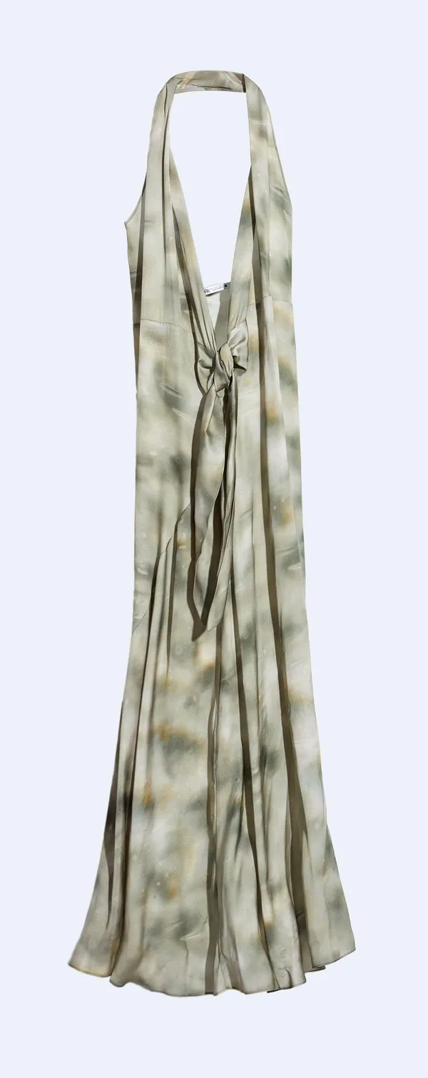 ZARA Dress maxi multiposition satin effect wedding party coctail - Image 9