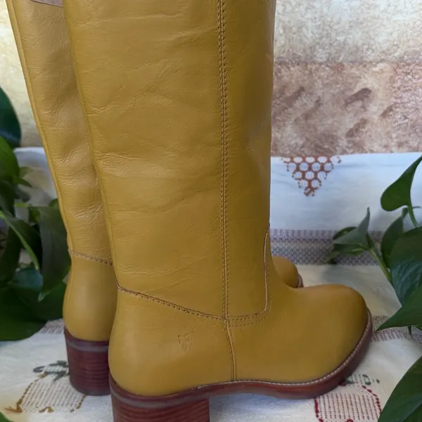 NEW Frye Women’s Camryn Leather Tall Pull-On Banana Knee-High Heel Boots Size 10 - Image 13