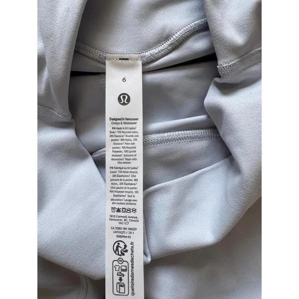 Lululemon Wunder Under Senseknit High Rise 25” Starch Blue Size 6 NWT - Image 6