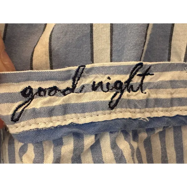 stars above blue white goodnight pajama top Juniors girls Sz L - Image 12
