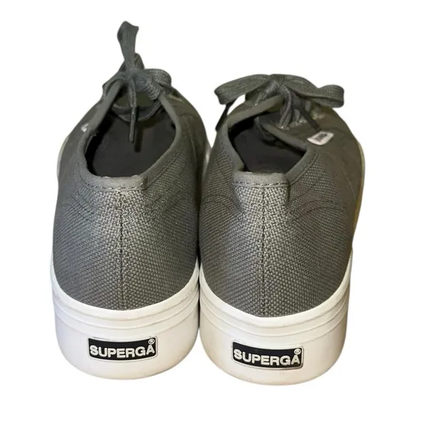 Superga 2790 Platform Sneakers Gray Canvas‎ 8W EU 39 Chunky Sole Casual - Image 5