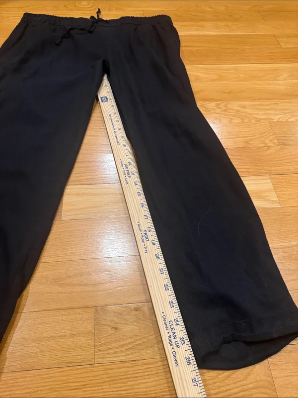 Old Navy black linen blend pants size large . - Image 6