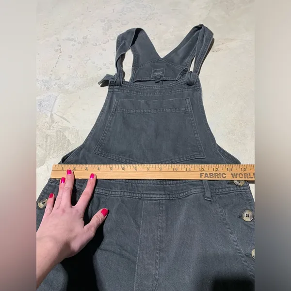 Aerie wide leg cropped charcoal overalls medium - Image 5