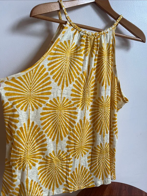 Joie Floral Print Braided-Strap linen Camisole tank vibrant whimsy cottagecore - Image 4