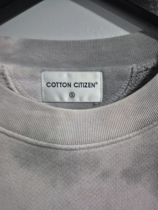 Cotton Citizen Womens Brooklyn Light Gray & Charcoal Tie-Dye Crewneck Sweatshirt - Image 4