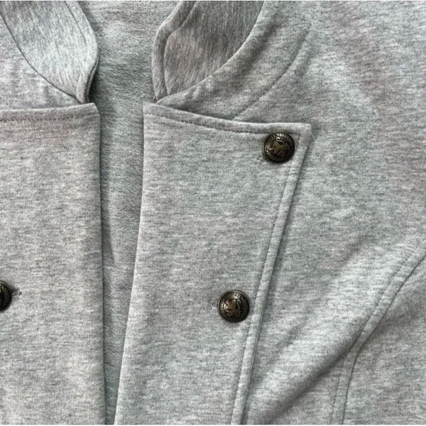 Tommy Hilfiger Gray Military Jacket Button Front Pockets Short Coat Size L/G - Image 6