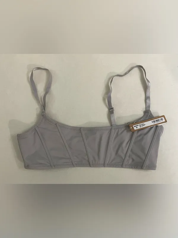 SKIMS 2Pcs SET Corset Bikini Top & Mid Waist Bottoms Chrome Size M - Image 9