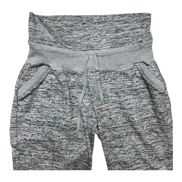ATHLETA Gray Capri Lounge Pants Women Size L Fold-Over Waist Zip-Pockets - Image 3